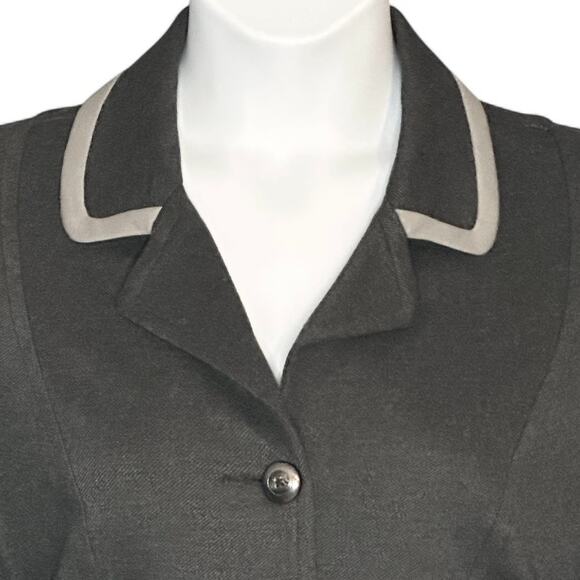 CAbi 3030 Tipped Crew Blazer Size M Heather Gray Riding Jacket Trendy Workwear - Picture 6 of 11